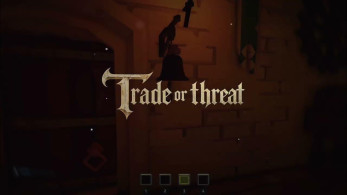 In Trade or Threat, decide whether to sell only legal supplies or risk trading in prohibited goods